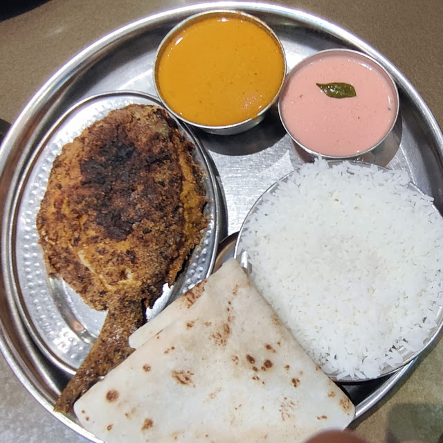 Stuffed Pomphret Fish Thali