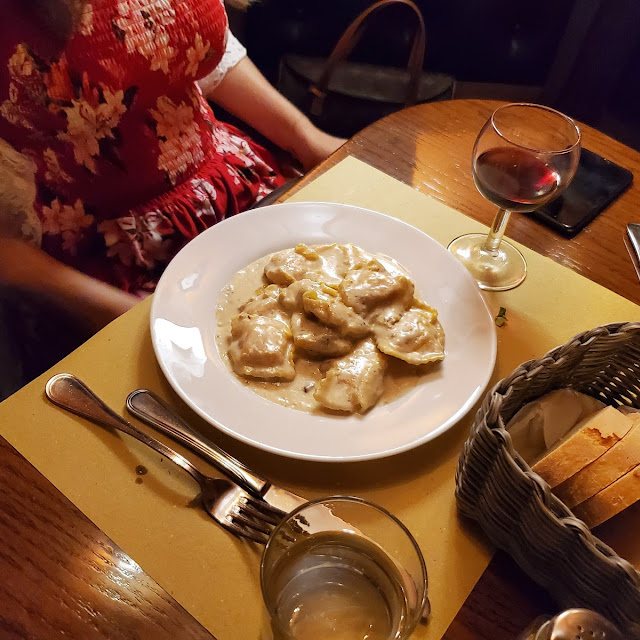 Ravioli with Truffle Sauce and Porcini Mushrooms