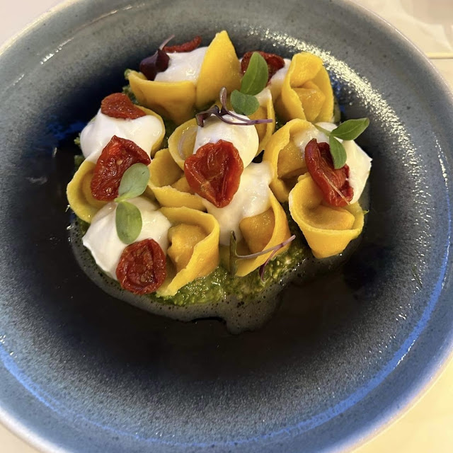 Carbonara Tortelli With Pecorino Sauco And Bacon
