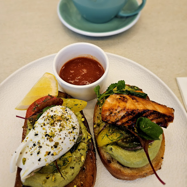 Avo Toast with Poached Egg & Add on Salmon