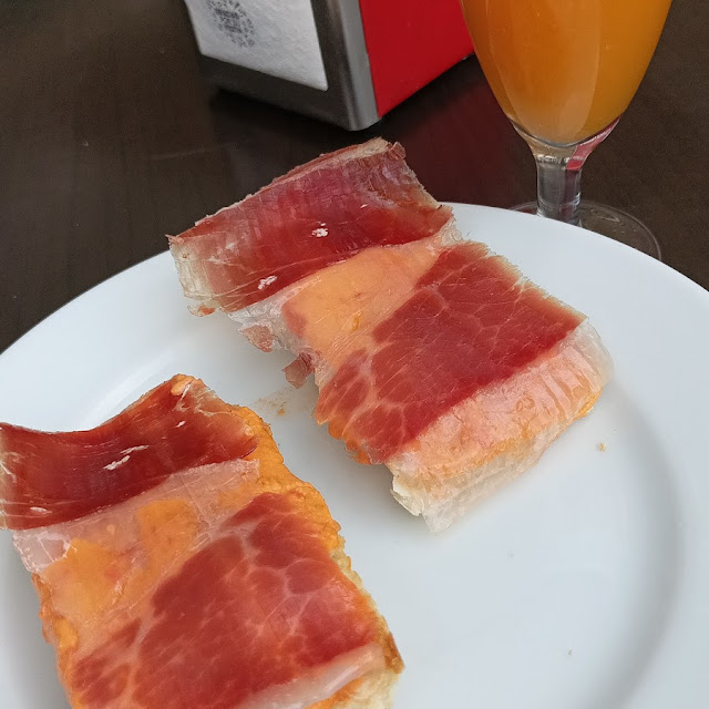 Iberian Spanish Ham Sauteed with Fried Eggs and Potatos