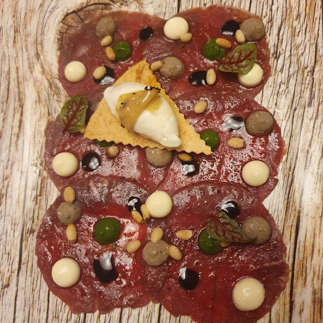 Beef Carpaccio with Parmesan Ice Cream