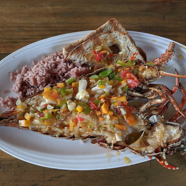 Grilled Lobster with Rice and Toast