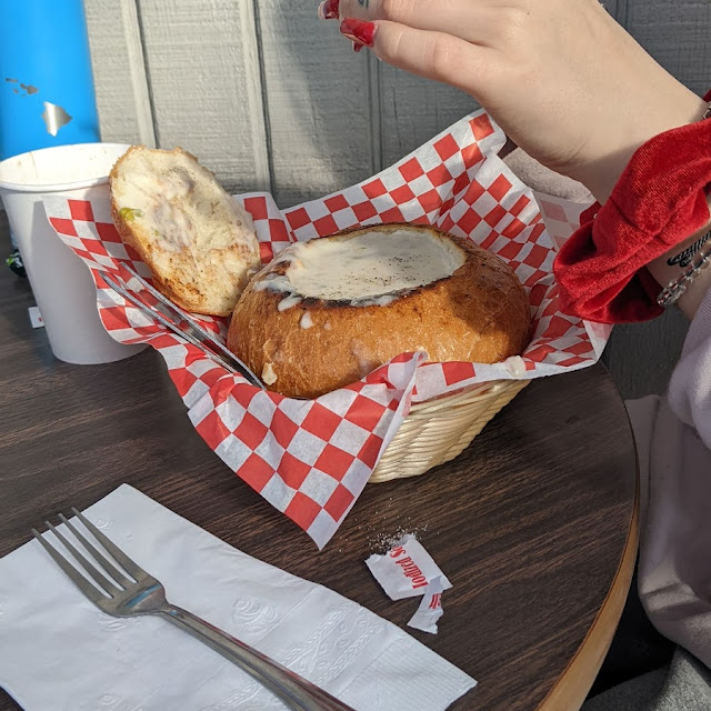 Clam Chowder in a Bread Bowl