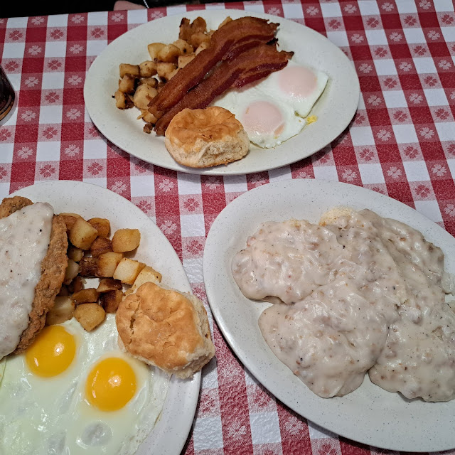 Country Fried Steak and Eggs Biscuits and Gravy