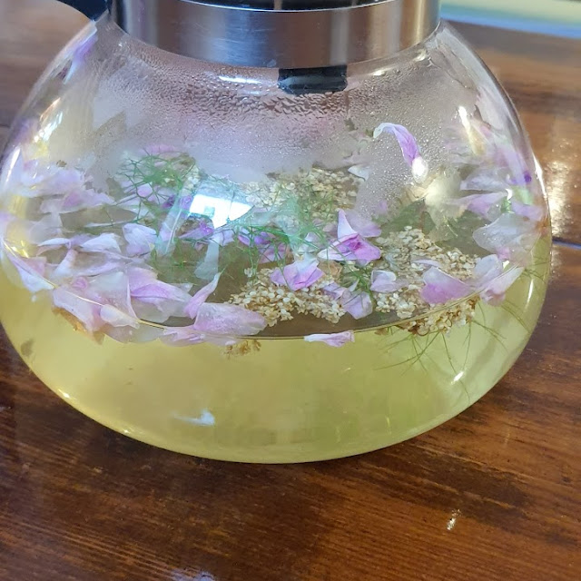 Homemade Dried Rose Elderflower and Fennel Tea