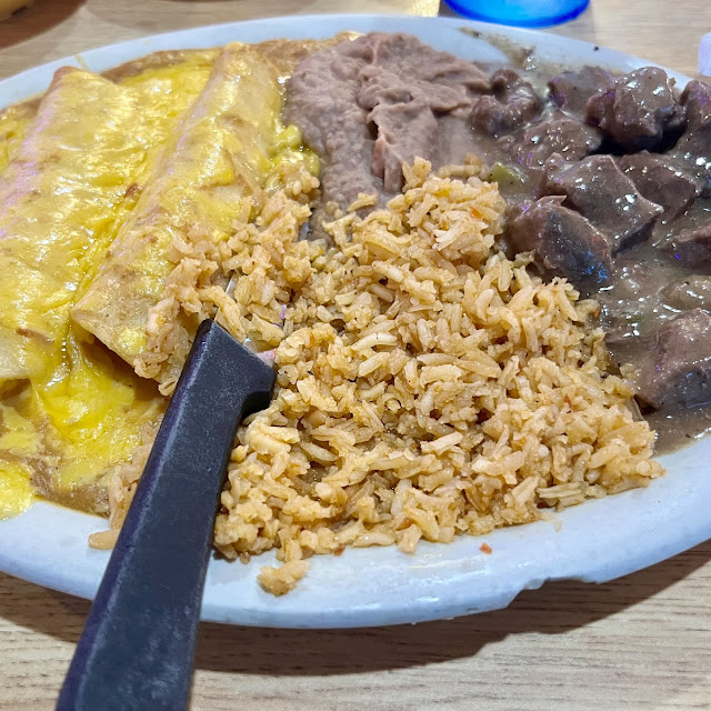 Enchiladas and Carne Guisada