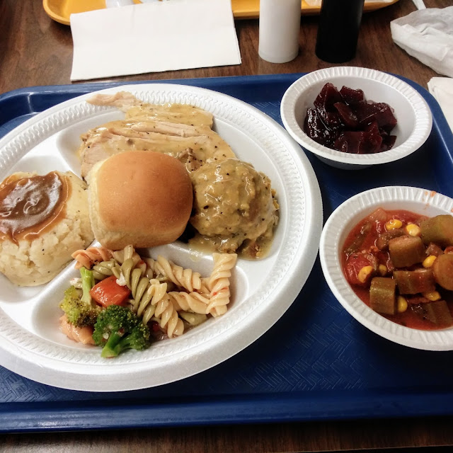 Chicken Fried Steak Mashed Potatoes Pasta Salad Greans & Corn