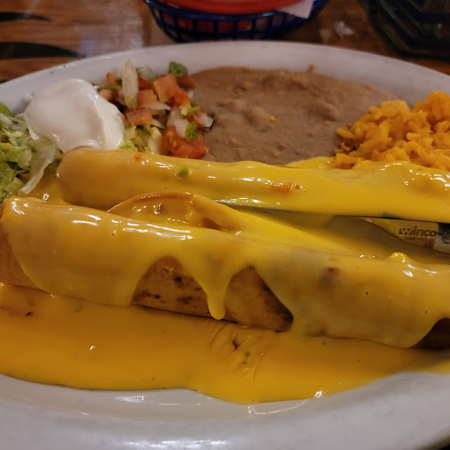 Cheese Enchiladas Rice and Beans