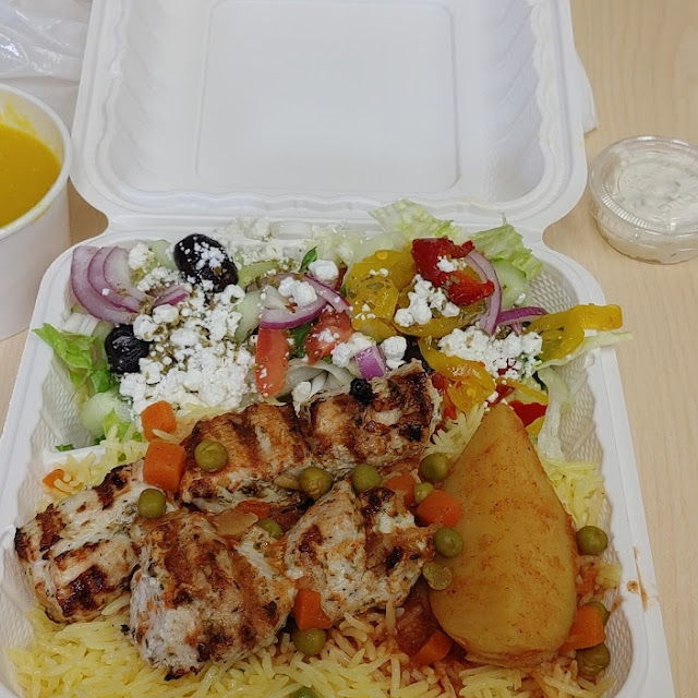 Chicken Souvlaki Dinner with Soup