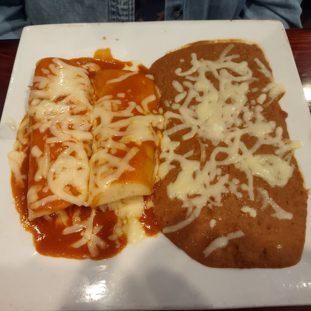 2 Enchiladas and Beans