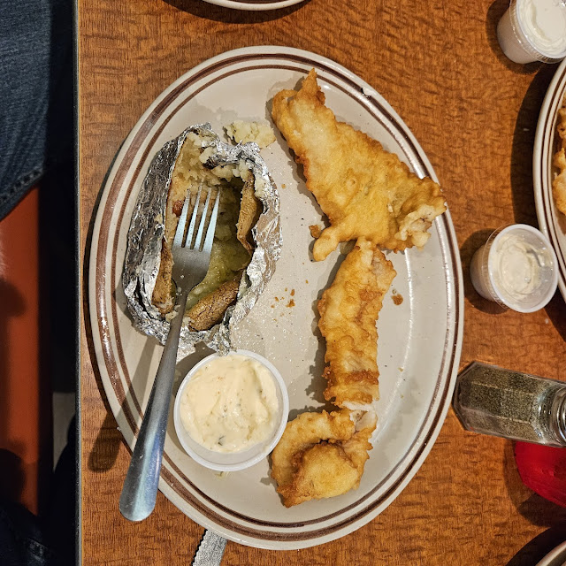 Fried Walleye and Baked Potato