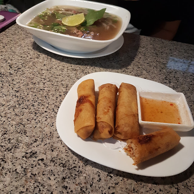 Spring Rolls Raw Beef Noodle Soup