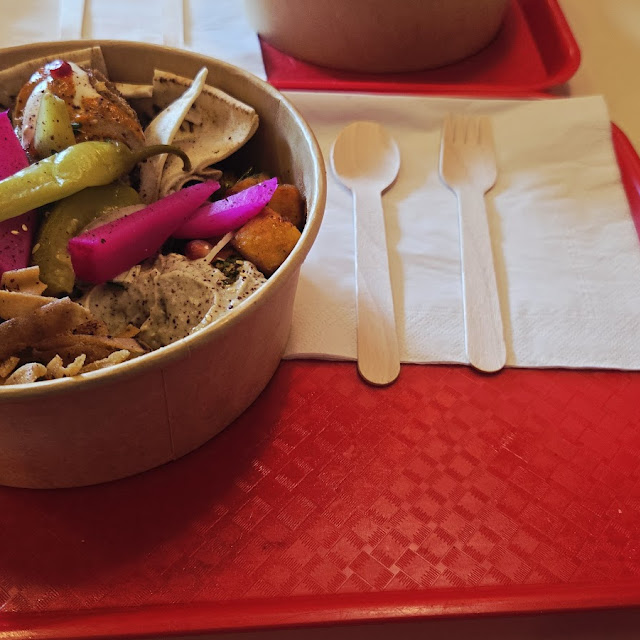 Chicken Shawarma and Falafel Bowl