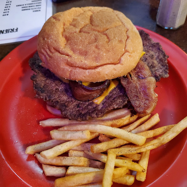 Bacon Cheeseburger and French Fries