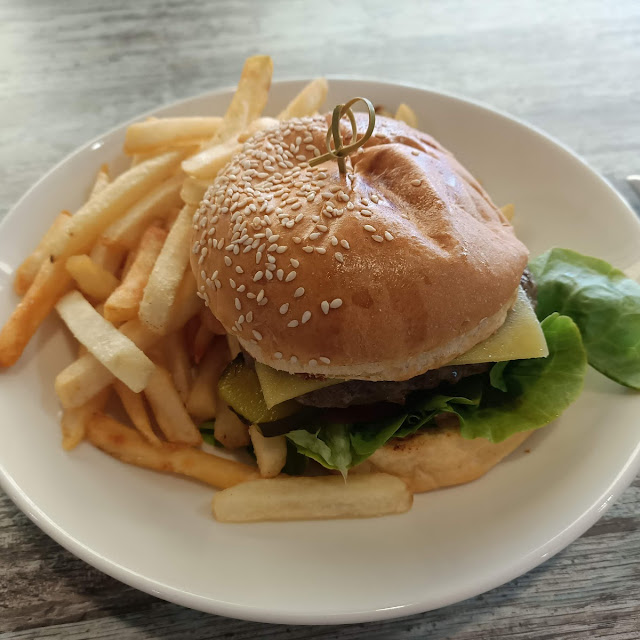 Beef Burger and Fries