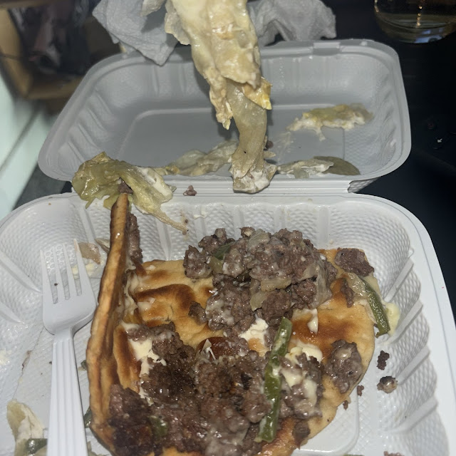 Chop Cheese Pita w Fries
