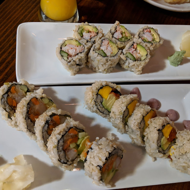 California Roll Prawn Tempura Roll Mango Roll