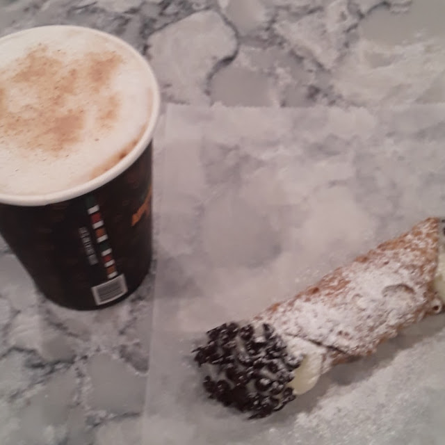 Cannoli and Double Cappuccino