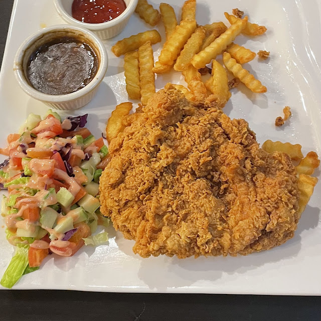 Chicken Chop with Spicy Fries & Mix Salad