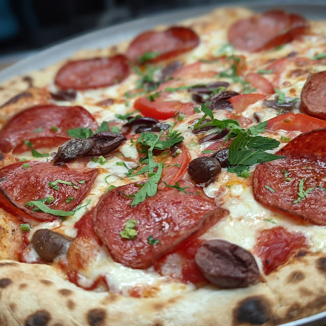 Salami Olives Basil Tomato