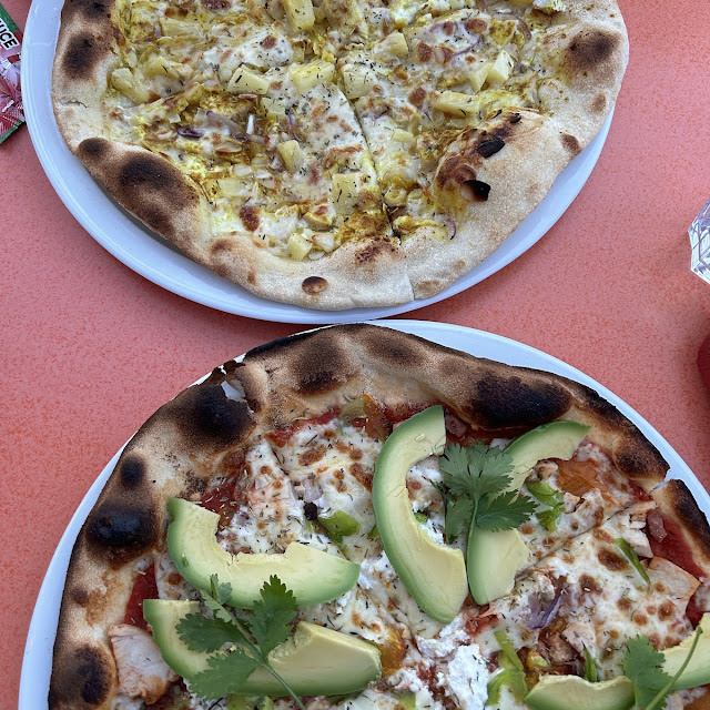 Curry Chicken Pizza and Taco Pizza