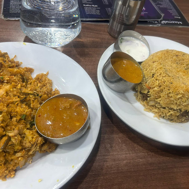 Mutton Biriyani and Kothu Parotta