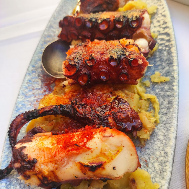 Grilled Rock Octopus with Potato and Cabbage Trinxat