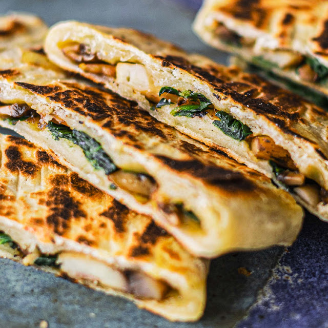 Mushroom and Cheese Gozleme