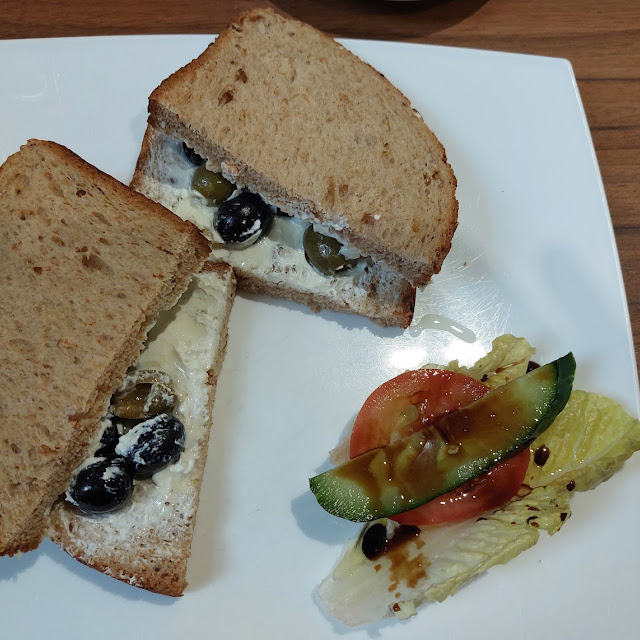 Cream Cheese and Olive Sandwich