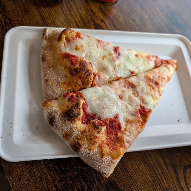 Cheese Pizza Slice Cut in Half