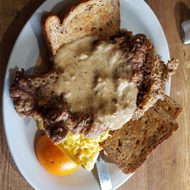 Chicken Fried Steak and Eggs Breakfast