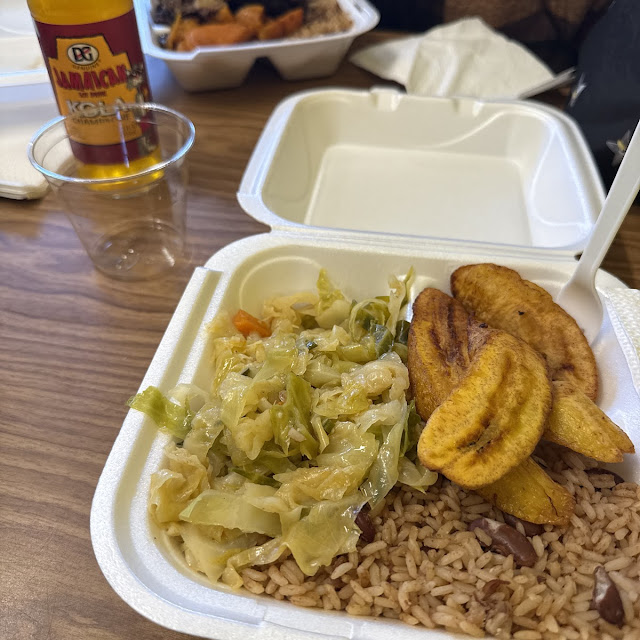 Jerk Chicken Rice and Peas and Cabbage