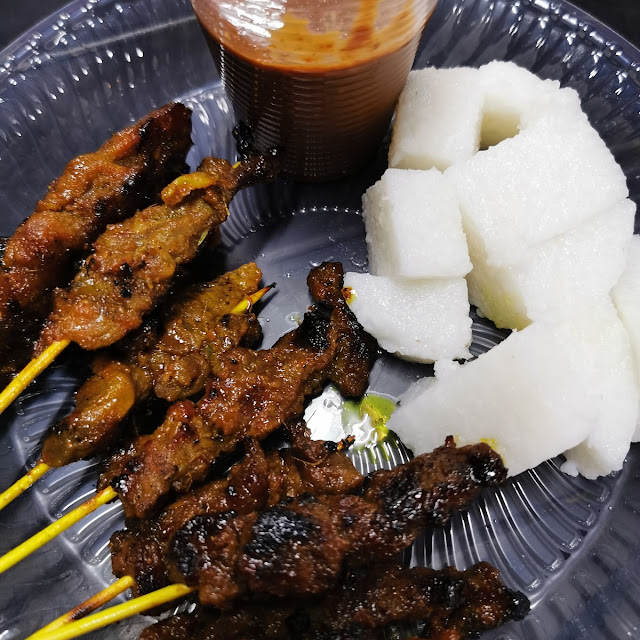 Sate Kambing and Nasi Impit