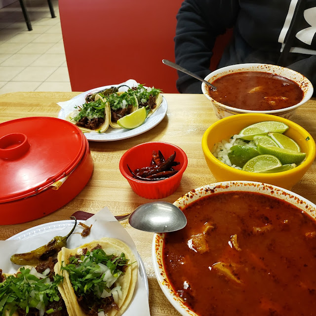 Menudo and Tacos De Barbacoa