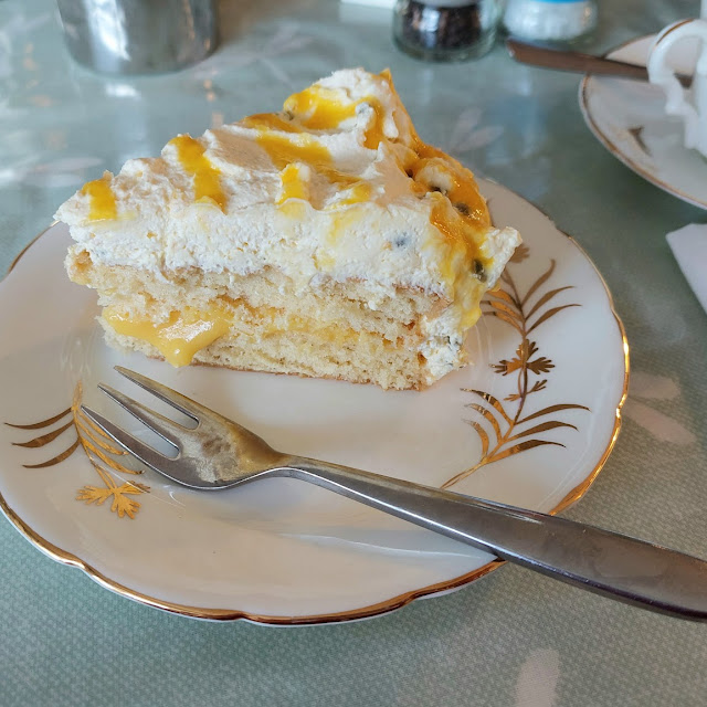 Mango and Passion Fruit Curd Cake
