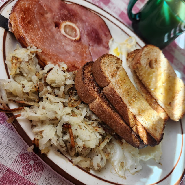 Ham Steak with Eggs