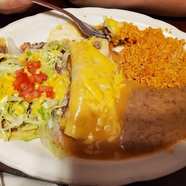 Tostada and Enchilada