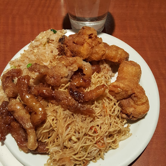 Chicken Fried Rice Ginger Beef Fried Chicken Chow Mein and a Egg Roll