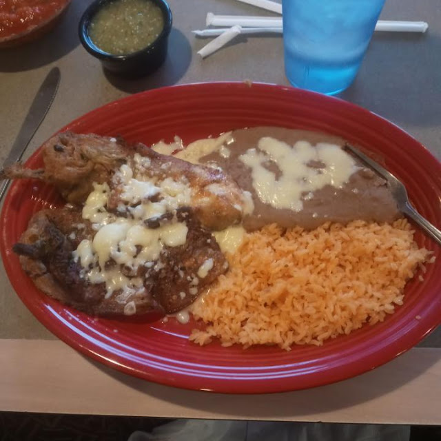 Chile Poblanos with Side of Green Sauce