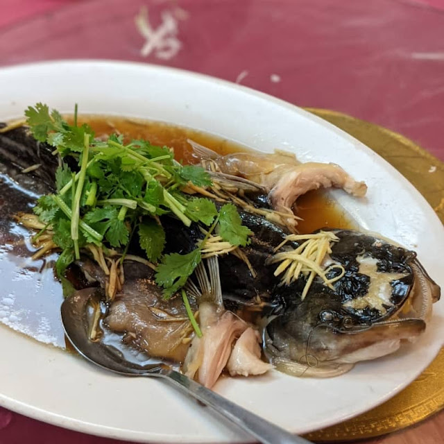 Steamed Soonhock Marble Goby Fish