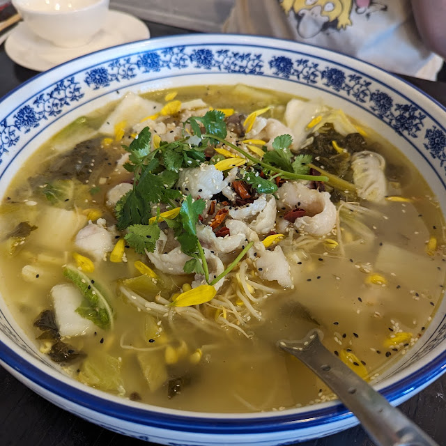 Boiled Fish with Pickled Cabbage and Chili