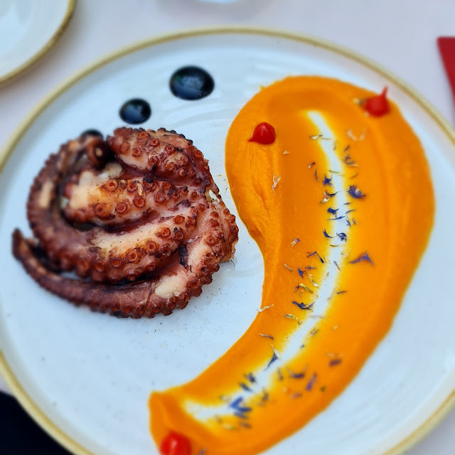 Grilled Octopus with Pumpkin Puree