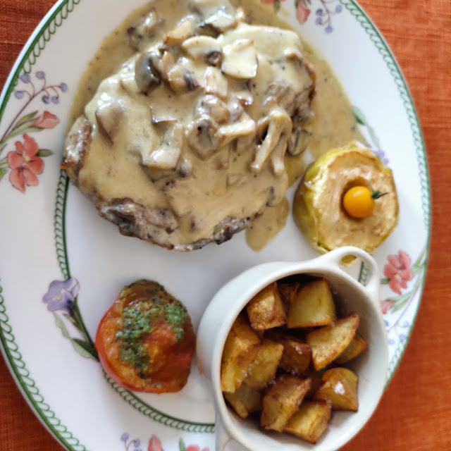 Veal Chop in Mushroom Cream Sauce