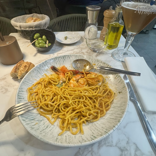 Spaghettis Frais Aux Gambas Grillées