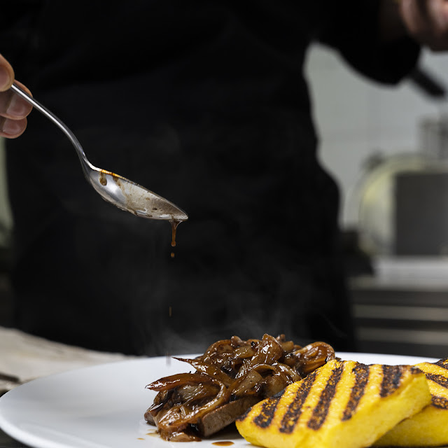 Veal Liver Venetian Style with Montorio Polenta