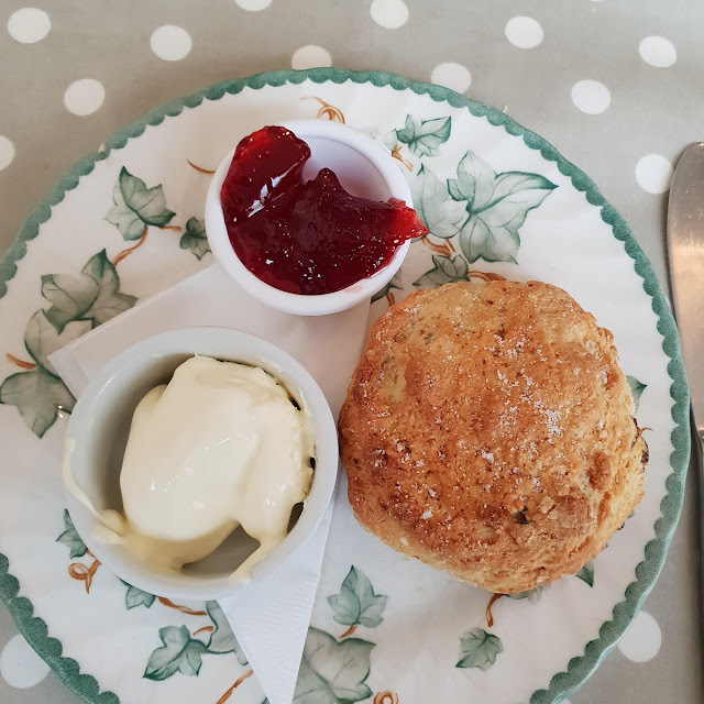 Traditional Scone with Clotted Cream and Strawberry Jam