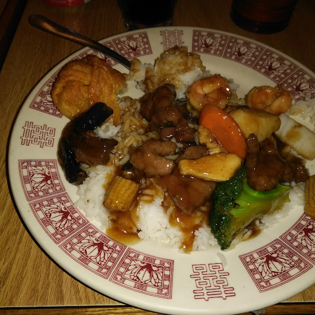 Pepper Steak Baby Corn Mushrooms and Onions Snow Peas on White Rice