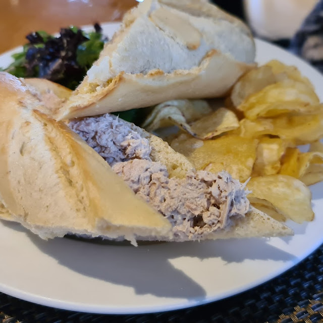 Tuna Baguette with Crisps and Salad