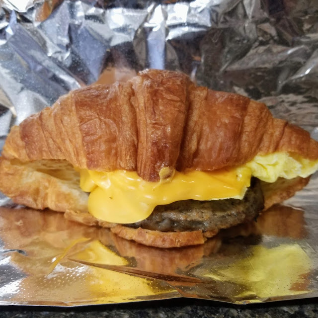 Sausage Egg and Cheese on a Croissant